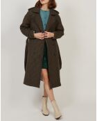 Manteau Vega pied de poule marron/vert/bleu