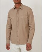 Chemise regular Pocket Pat khaki