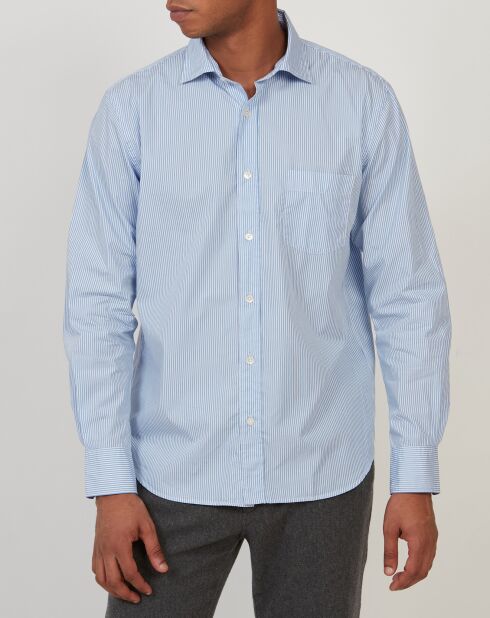 Chemise regular Paul rayure bleu clair