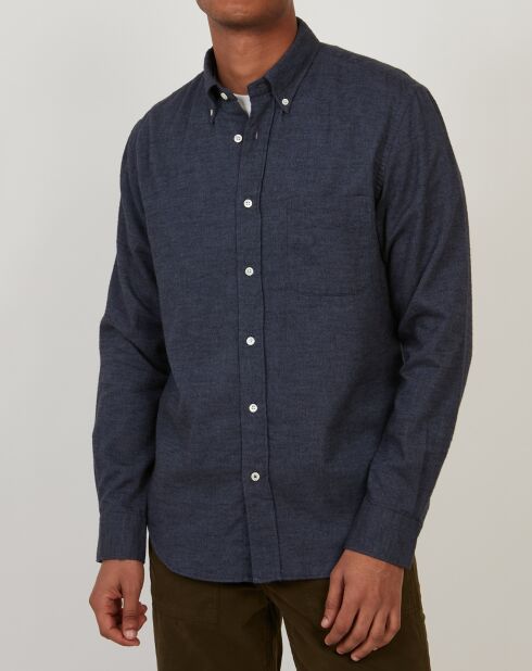 Chemise regular en Flanelle Pitt Oxford marine