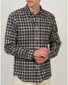 Chemise regular en Flanelle Pitt à carreaux charcoal