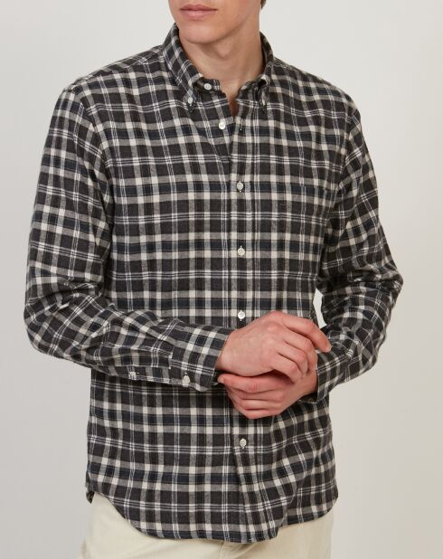 Chemise regular en Flanelle Pitt à carreaux charcoal