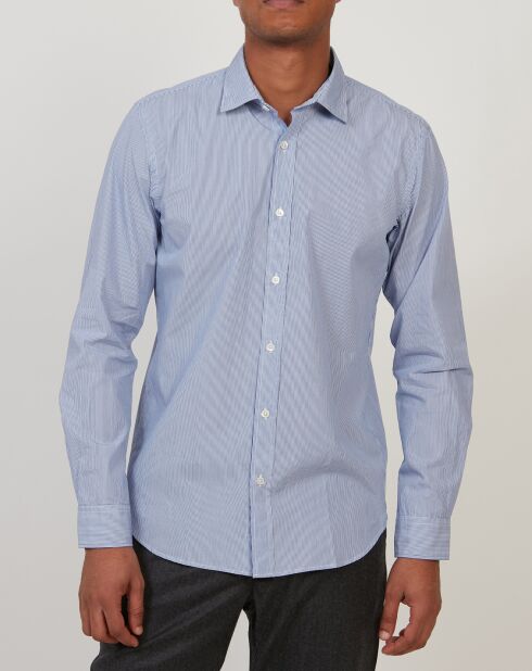 Chemise slim Sammy à rayures bleue