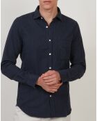 Chemise slim en Flanelle Storm marine