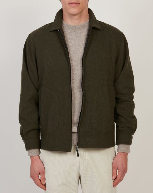 Blouson en Laine mélangée Del vert army