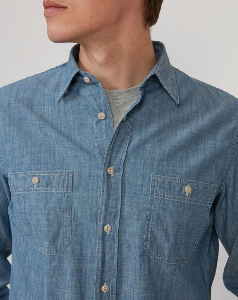 Chemise regular en Jean Pocket indigo