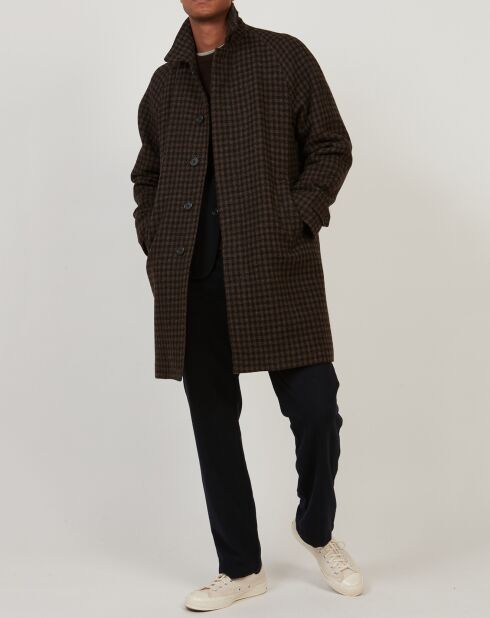 Manteau 100% Laine Vierge Calvin marron