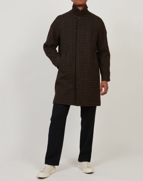 Manteau 100% Laine Vierge Calvin marron