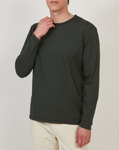 T-Shirt Crew Ls vert bouteille