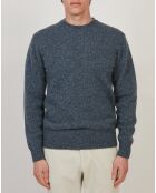 Pull 100% Laine Vierge Shetland Crew chambray marl