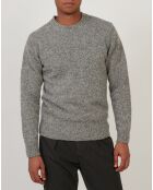 Pull 100% Laine Vierge Shetland Crew gris marl