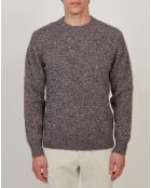 Pull 100% Laine Vierge Shetland Crew marl vin