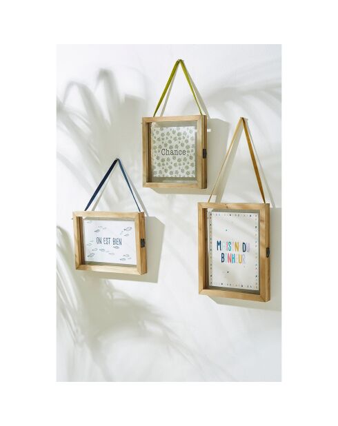 Cadre deco Chance gris  - 20x20 cm
