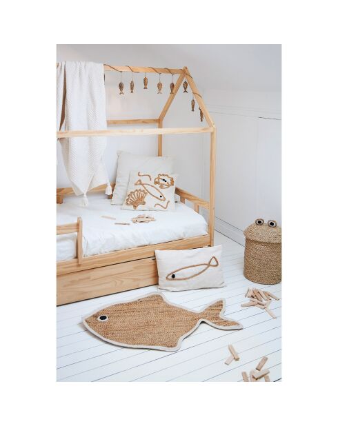 Zomervistapijt in naturel/wit zeewater - 100x65 cm