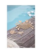 Natuurlijke muurdecoratie met zomerkrab aan zee - 55x44 cm