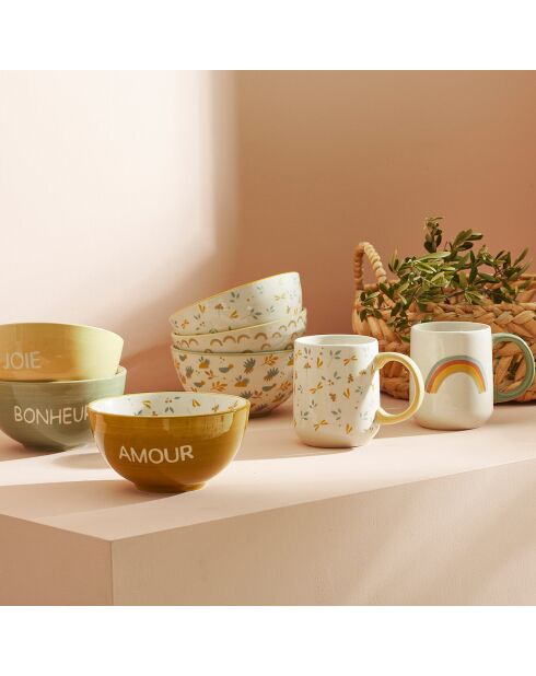 3 Bols motifs Sweet Dream multicolores  - D. 14x7 cm