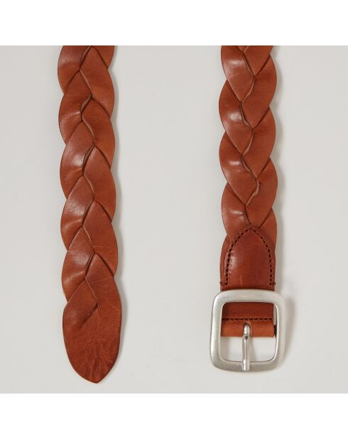 Ceinture en Cuir Braided brun