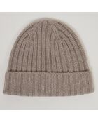 Bonnet en Laine & Cachemire Beanie naturel