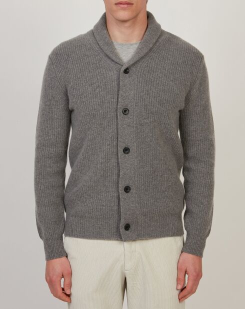 Cardigan en Laine & Cachemire Rib flanelle