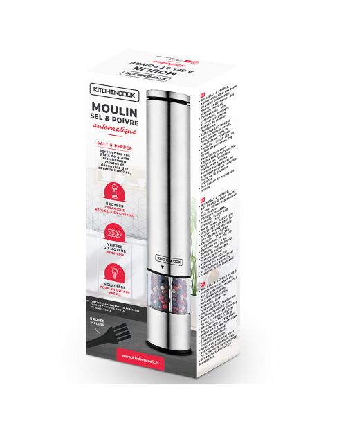 Set moulins à sel et poivre électrique salt & pepper inox