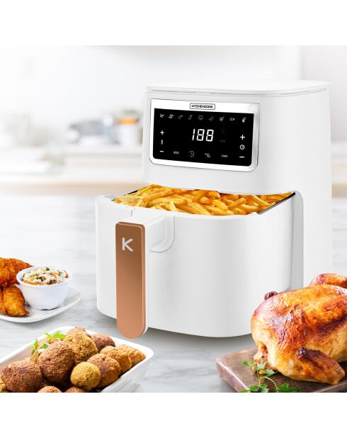 Friteuse sans huile 4l - 8 programmes airmed4 blanche
