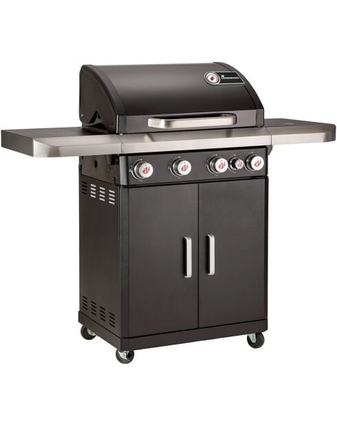 Barbecue à gaz rexon noir  - 120x135x52 cm