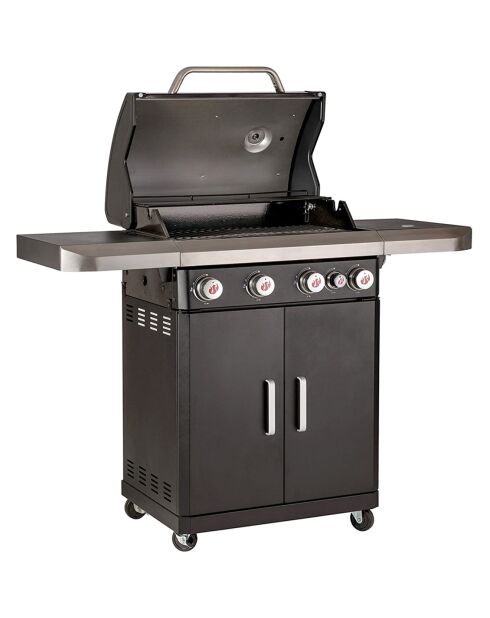 Barbecue à gaz rexon noir  - 120x135x52 cm