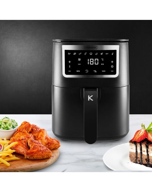 Friteuse sans huile 4l - 8 programmes airmed4 noire