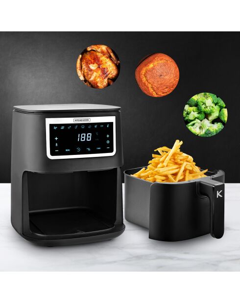 Friteuse sans huile 4l - 8 programmes airmed4 noire
