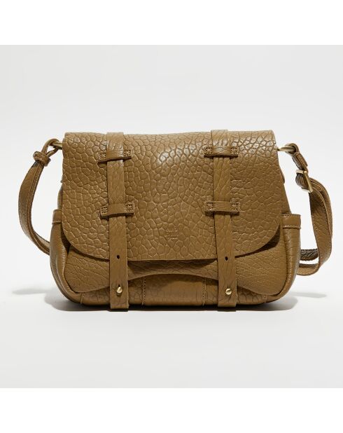 Sac besace en Cuir Bess E light taupe - 19x25x8cm