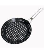Poêle spécial barbecue noire - 56x30.5x10.5 cm