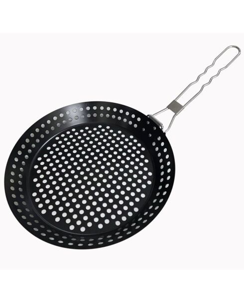 Poêle spécial barbecue noire - 56x30.5x10.5 cm