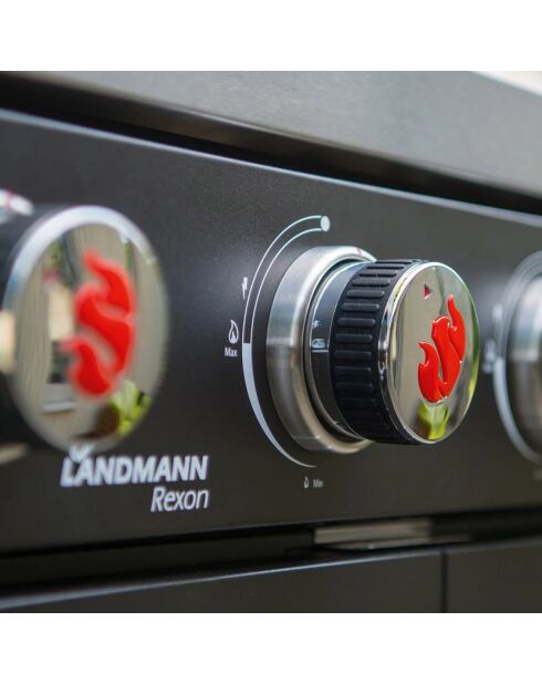 Barbecue à gaz en acier inoxydable rexon inox - 120x135x52 cm