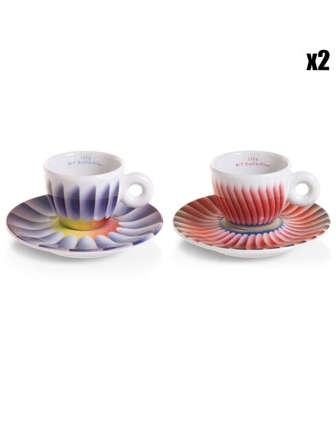 4 Tasses Espresso en Porcelaine Judy Chicago multicolores - 55 ml