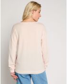 Pull en Laine & Cachemire Atypique rose pâle/rouge