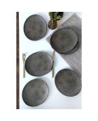 6 Assiettes à dessert marron - D.23 cm
