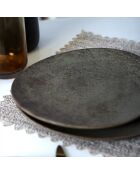 6 Assiettes à dessert marron - D.23 cm