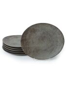 6 Assiettes à dessert marron - D.23 cm