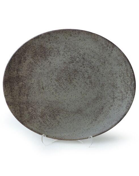 6 Assiettes à dessert marron - D.23 cm