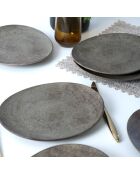6 Assiettes à dessert marron - D.23 cm