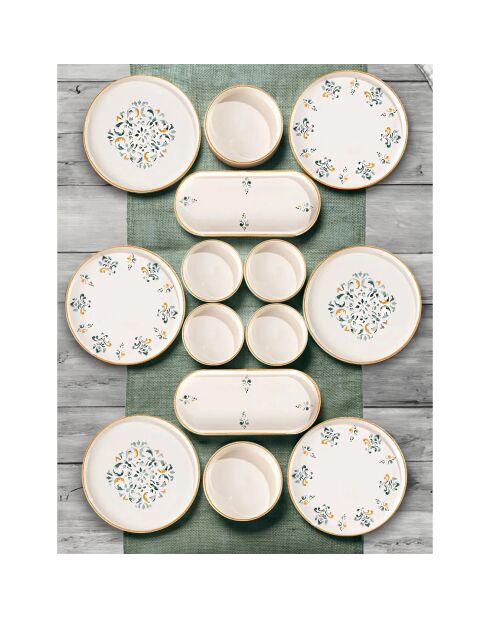 Set colazione in ceramica - 14 pezzi multicolore