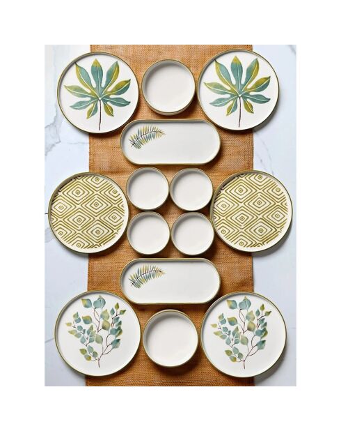Set colazione in ceramica - 14 pezzi multicolore