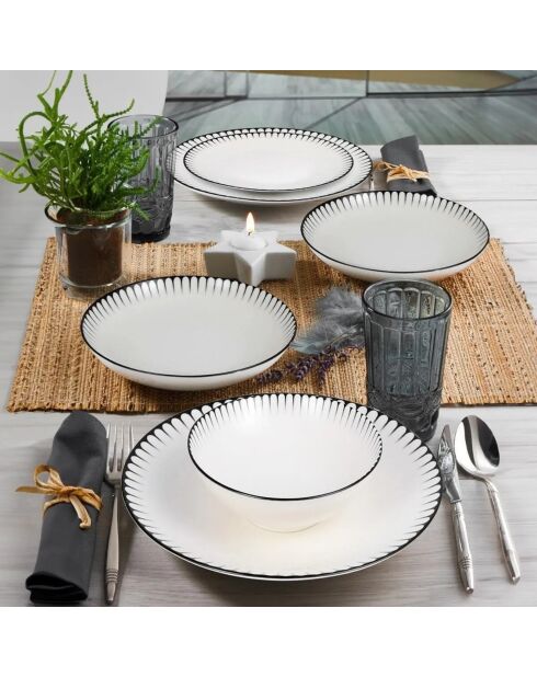 Service de table  en Porcelaine - 24 pièces multicolore