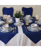 Service de table en Grès - 24 pièces bleu/blanc
