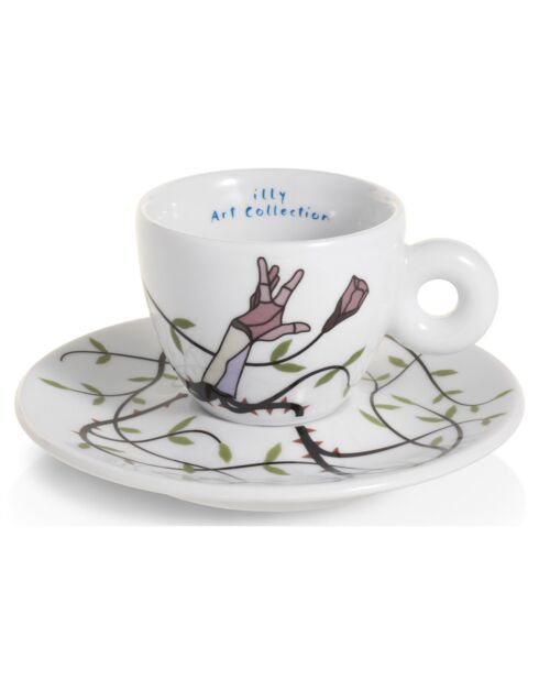2 Tasses Espresso en Porcelaine Illy Art Collection Biennale B multicolores - 55 ml