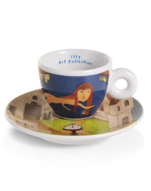 2 Tasses Espresso en Porcelaine Illy Art Collection Biennale B multicolores - 55 ml