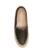 Mocassins en Cuir et raphia Alma kaki