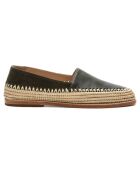 Mocassins en Cuir et raphia Alma kaki