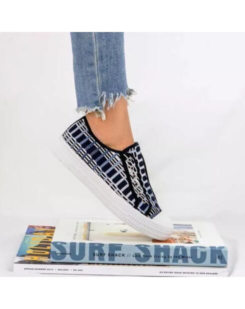 Sneakers en Cuir Babs bleues