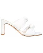 Mules en Cuir Betty blanches - Talon 7 cm